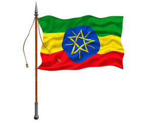 National flag  of Ethiopia. Background  with flag  of Ethiopia