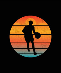 Vintage basketball t-shirt design, Sunset basketball t-shirt.