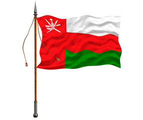 National flag  of Oman. Background  with flag  of Oman