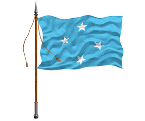 National flag of  Micronesia. Background  with flag of Micronesia.