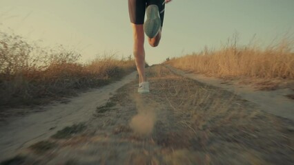 Marathon and triathlon athlete training by running