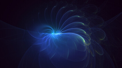 3D rendering abstract colorful fractal light background