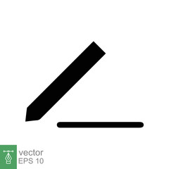 Pencil icon. Simple solid style. Pencil tip. drawing pen, graphite, plain, school element, education concept. Glyph vector illustration isolated on white background. EPS 10.