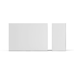rectangular white box isolated on white 3D illustration