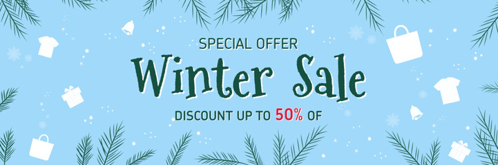 Vector Illustration Winter sale banner