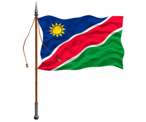 National flag of Namibia. Background  with flag of Namibia.