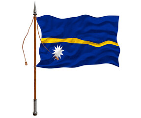 National flag of Nauru. Background  with flag of Nauru.