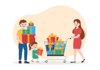 Souvenir Shop with Various the Gifts, Decorative Vases and Jewelry to Share by Friends or Family in Flat Cartoon Hand Drawn Templates Illustration