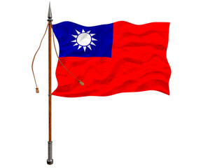 Fototapeta na wymiar National flag of Taiwan. Background with flag of Taiwan.