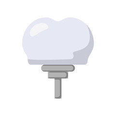 Tooth implant vector illustration. Cartoon drawing of tooth with screw isolated on white background. Oral or dental hygiene, medicine, care concept