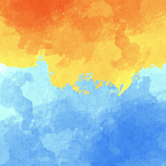 Yellow Blue Watercolor background