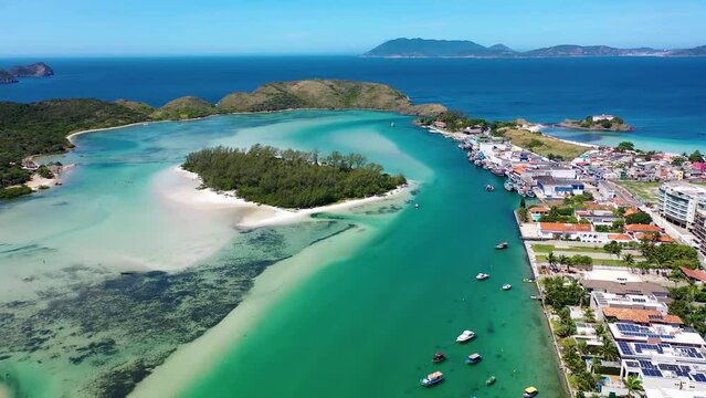 Cabo Frio Beach at Rio de Janeiro Brazil. Tropical caribbean beach at Cabo Frio in Rio de Janeiro Brazil. Summer travel. Tropical destionation. Summer destinations. Cabo Frio Brazil.