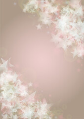 Vector Shiny Stars Confetti on Pink Background with Silver and White  Light Spots. Magic Shiny Pastel Print. Baby Print. Gentle Stardust Pattern.  Sparkle Festive  Cover Design...