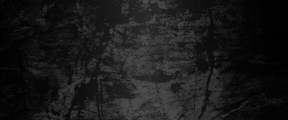 Abstract structured black concrete wall background, scary black grunge goth design, wall full of scratches. Grungy cement texture for background, Scary dark wall. Black wall.