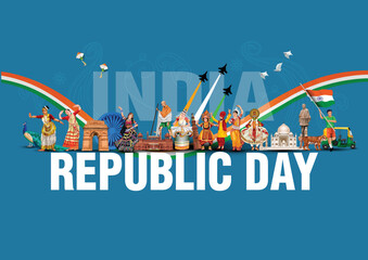 happy republic day India greetings. abstract vector illustration design.