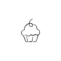 Cupcake Line Style Icon Design