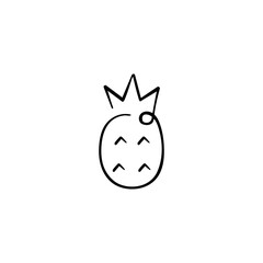 Pineapple Line Style Icon Design