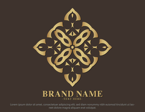 luxury ornament logo line art