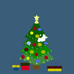 christmas tree and gifts