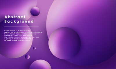 Abstract fluid circle background. purple gradient 3D ball shape. Creative minimalist bubble trend gradient template for brochure cover, flyer, poster, web banner. Vector illustration