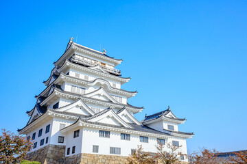 Fototapeta premium 秋の福山城 広島県福山市 Fukuyama Castle in autumn. Hiroshima prefecture, Fukuyama City. 