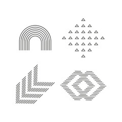 Collection of minimalist geometric shapes for design element templates