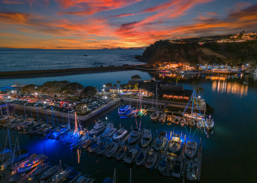 Dana Point Harbor At Sunset