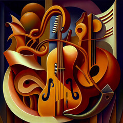 Abstract background of jazz instruments