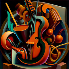 Abstract background of jazz instruments