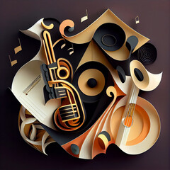 Abstract background of jazz instruments