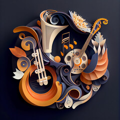Abstract background of jazz instruments