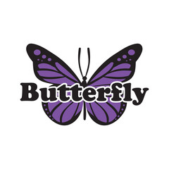 butterfly text on white background