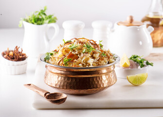 Vegetable biryani front view