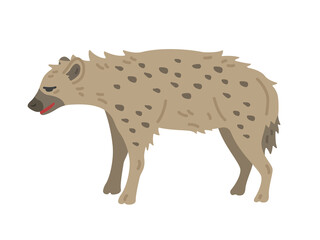 横から見た、ハイエナのイラスト