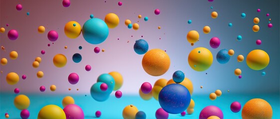 Fototapeta premium Colored balls jumping on a colorful background