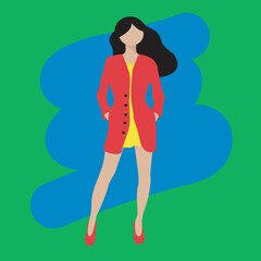 Girl wearing stylish clothes. Fashionable girl illustration