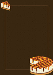 Cake Caramel Sweet Food Dessert Background Vector Wallpaper Illustration