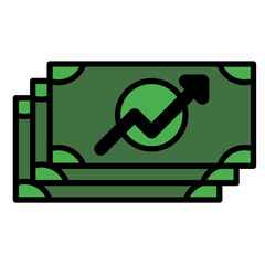 money icon wtih chart 