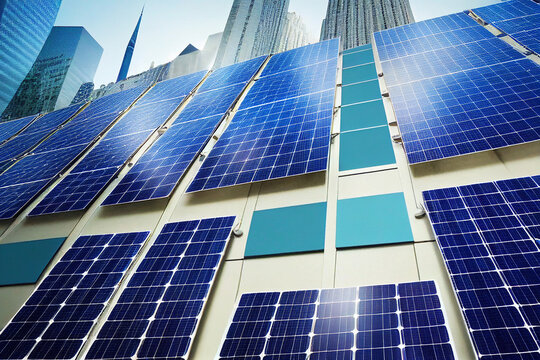 Illustrative image of solar panels on a residential building
