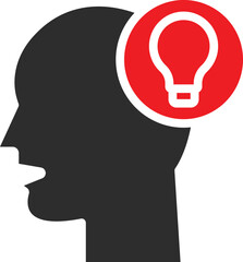 Thinking Mind Vector Icon
