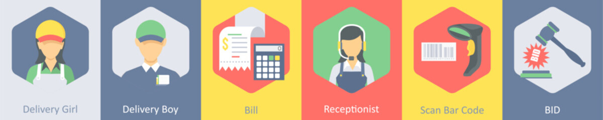 delivery girl, delivery boy, bill