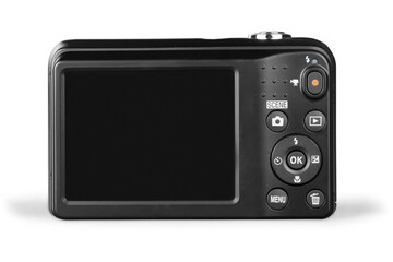 Fototapeta premium Modern black compact digital camera.