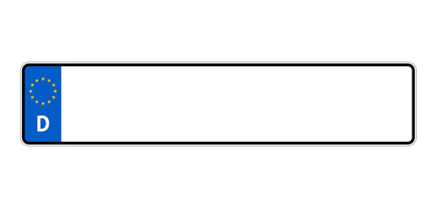 Isolated German Car License Plate Illustration