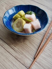 오이와 무 피클, 음식, 반찬