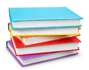 Collection stack of colored study books