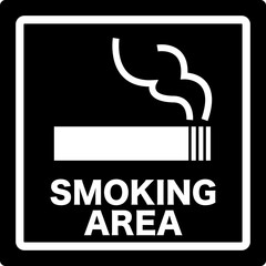 喫煙所のシンプルなモノクロイラスト