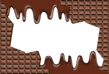 とけるチョコレートと割れた板チョコにのテクスチャ素材
