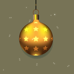 golden christmas ball