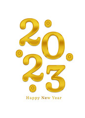 Happy New Year 2023 Typography Design. Greeting Card, Poster, Background. Vector Illustration.