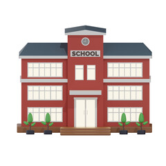 School Building 6  3D Illustration